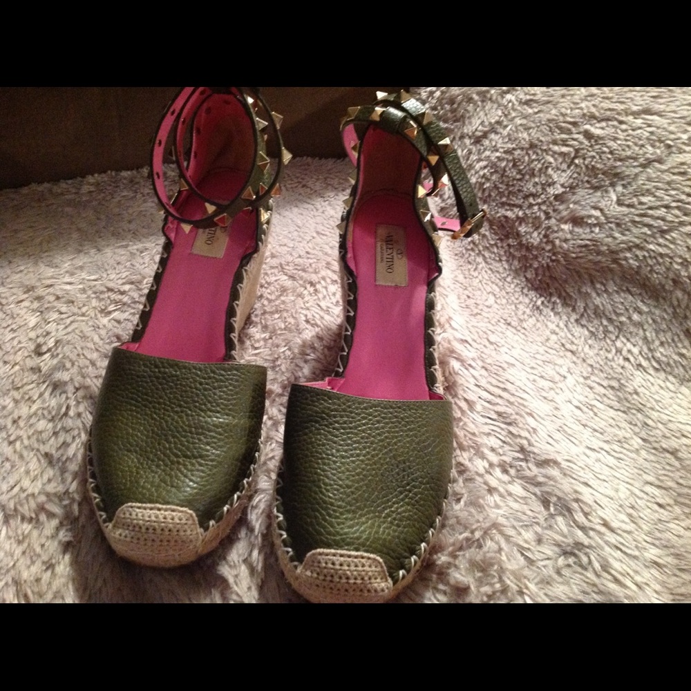 Valentino Rockstud Espadrille Wedges - Picture 5 of 8